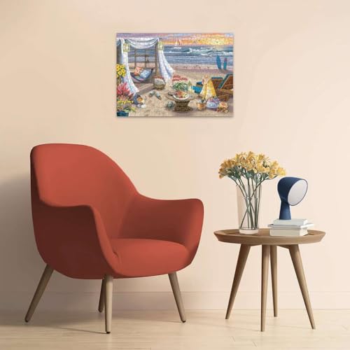 Ravensburger - Cabana Retreat - 500 Piece Large Format Jigsaw Puzzle - Enjoy Peaceful, Salty Breezes and a Stunning Ocean Sunset - Frameable - Premium Quality - Puzzles for Adults