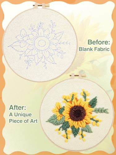 Punch Needle Kit Adults Beginner, Step-by-Step Guide & Video - color: Sunny Yellow Flower