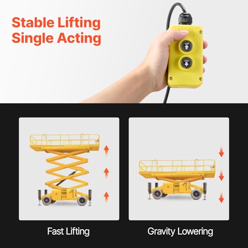 VEVOR 4 Quart Hydraulic Power Unit, Single Acting Dump Trailer Pump, 3200 PSI Max Relief Pressure & 0.91 GPM Flow Rate, DC 12V Hydraulic Pump with Metal Reservoir for Dump Trailer Car Lifting - size: 4 Quart (Plastic), style: Single Acting