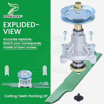 604214 Spindle Assembly - Hustler Raptor 52 Inch Deck Rebuild Kit - size: A20 3x604214 Spindle Kit