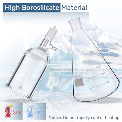 1000mL Vacuum Filtration Kit with 250mL Funnel - size: 1000mL & 250mL