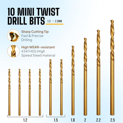 Micro Drill Bits Set with Pin Vise Hand Drill Manual, Jewelry Drill Kit - style: Professional