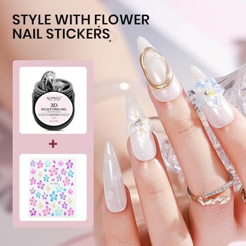 3D Nail Sculpting Gel, Clear Molding Gel for Nail Art Non-Sticky - color: Ice Clear