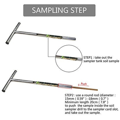 HiHydro Soil Sampler Probe Stainless Steel Tubular T-Style Handle Soil Test Kits Satisfying The Sampling Depth of Agriculture Forest(B) - size: B