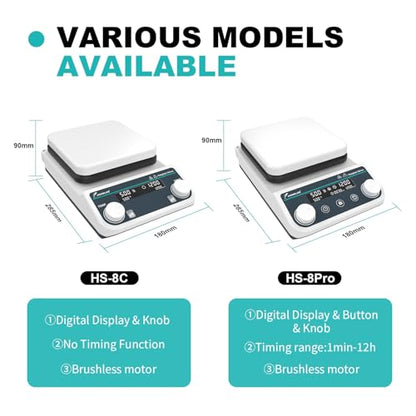 JOANLAB HS8PRO Magnetic Stirrer Hot Plate, 8L, 50-1500RPM - size: B