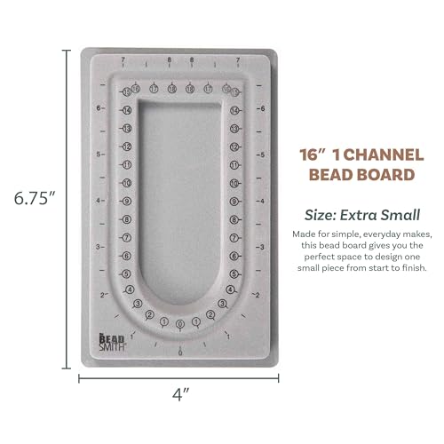 The Beadsmith Mini Bead Board, Grey Flocked - size: 16" - 1 Channel