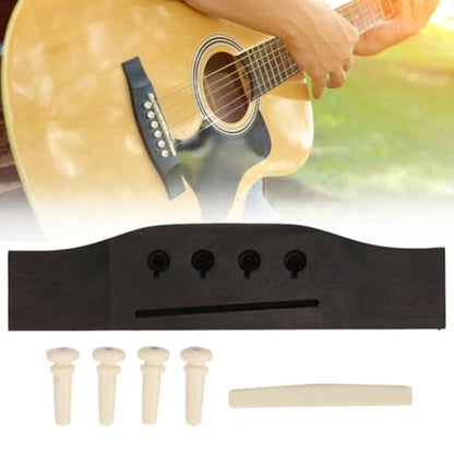 Rosewood Bridge Saddle for 4-String Acoustic Bass - 54mm String Spacing with Bass Bridge Saddle and 4 Bridge Pins Wooden guitar accessories