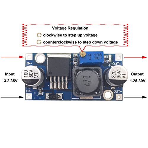 10 Pack LM2596 DC to DC High Efficiency Voltage Regulator 3.2-35V to 1.25-30V Buck Converter DIY Power Supply Step-Down Module