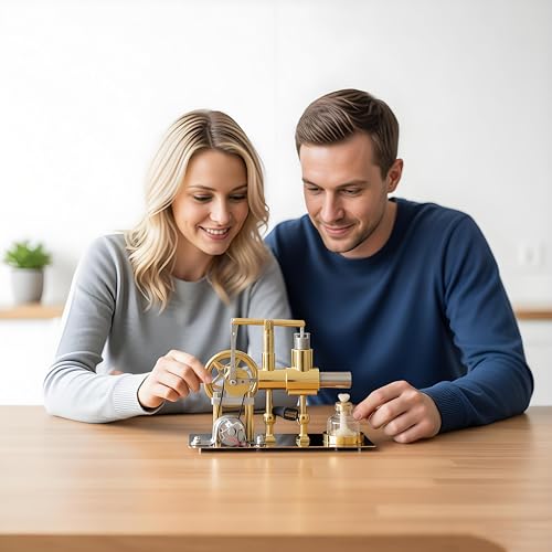 MagicTech Hot Air Stirling Engine Motor Electricity Power USB Cylinder Metal Physics Education Model JY27 - size: 6.4 x 3.7 x 5.1 Inch