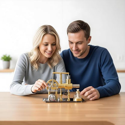 MagicTech Hot Air Stirling Engine Motor Electricity Power USB Cylinder Metal Physics Education Model JY27 - size: 6.4 x 3.7 x 5.1 Inch