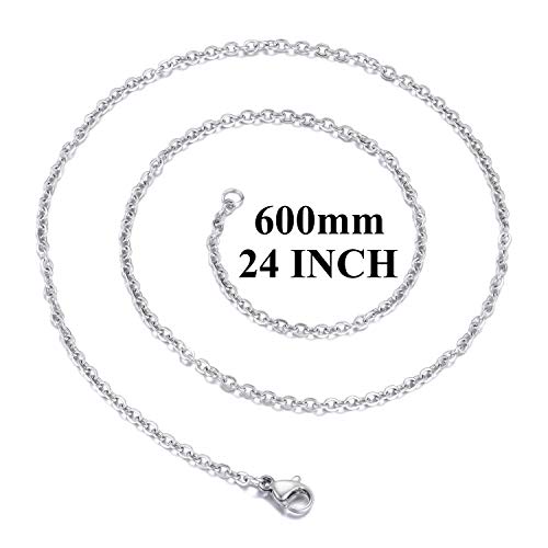 30 Pack 24 Inch Necklace Chain Stainless Steel Link Cable Chain Necklace with Lobster Clasps for DIY Jewelry Making - size: 24 Inches
