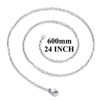 30 Pack 24 Inch Necklace Chain Stainless Steel Link Cable Chain Necklace with Lobster Clasps for DIY Jewelry Making - size: 24 Inches