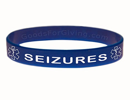 Seizures ID Bracelet Wristbands - color: 5 Pack, size: 7 Inches - Youth