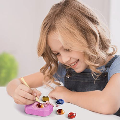 Gamerside Gem Dig Kit, 12 Real Gem Stone Crystals & Rocks, STEM Toys 6+ - color: Gemstone and Crystal Dig Kit