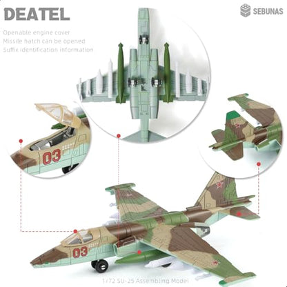 SEBUNAS 1:72 Scale SU-25 Frogfoot Quick Plastic Assembly Model Kit - color: 06.SU-25S