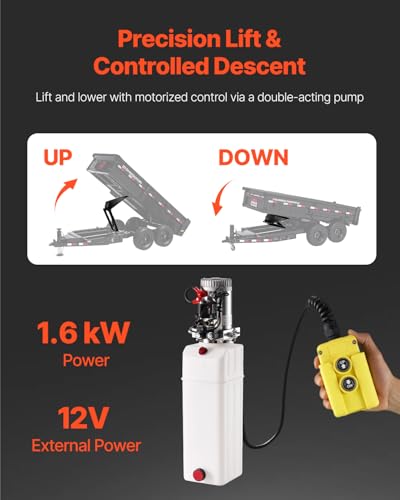 VEVOR Hydraulic Dump Lift Kit 17600 lb/8 T Hydraulic Scissor Hoist Kit - size: 17,600 lb
