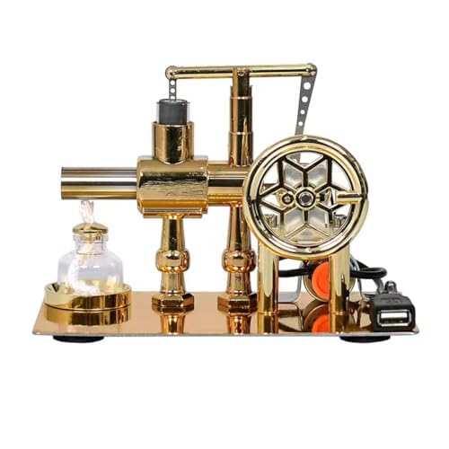 Hot Air Stirling Engine Motor Education Model Toy Electricity Power Generator LED Lights Kit Class Teaching Stirling Engine Kit for Adults Desktop Educational Physics Experiment Kit