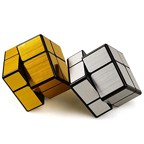 Mirror Speed Cube 2x2 Magic Cube Puzzle Gold - style: 2 level gold