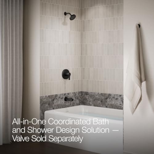 KOHLER TS35322-4G-BL, Elate Rite-Temp Tub and Shower Trim with Single Function 1.75 GPM Showerhead, Matte Black, Modern Tub and Shower Set, Water-Saving Design - color: Matte Black, size: 1.75 GPM
