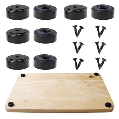 Pallet Metal Feet with Screws, 13/16" W x 3/8" H Butcher Block Non Slip Pads for Wood, Bamboo Cutting Board (Set of 8), Black - color: Black, size: 0.77 x 0.37 Inch
