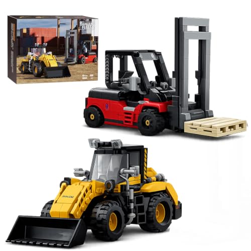 Mavo brix Loader Building Set and Forklift Truck Building Kit, 2-in-1 Set for Adults 14+, Ideal Gift, Home Office Decor, 680PCS