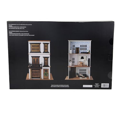 Make Market DIY Miniature Townhome Kit, 1:12 Scale Unfinished Plywood House, Natural, 30" Height, 21-Piece Set