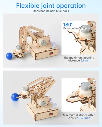 Robot Arm Kits, Robotics for Kids Ages 8-12 14-16 STEM Toys, DIY Science Experiment Engineering Building Circuits Projects, Birthday Gifts for 9 10 11 13 14 15 16+ Year Old Boys Girls Teens Adults