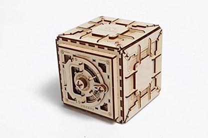 UGEARS Model Safe Kit 3D Wooden Puzzles for Adults - Wooden Model Kits for Adults - Mechanical Safe Puzzle Box, 3D Puzzles for Adult, DIY Wooden Model, Brain Teaser Hobby Gift Set for Fathers Day