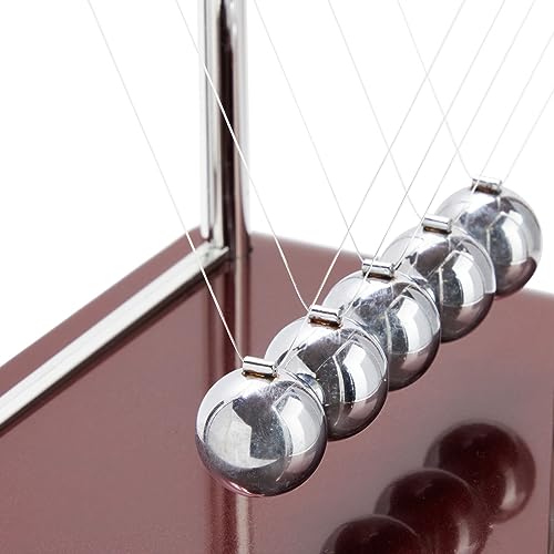 Juvale Newtons Cradle Pendulum - 7 x 6 x 7 in, Silver Stainless Steel - Desk Decor & Office Decor for Men - Stress Relief Desk Toy - Science Teacher Gift & Physics Toy - size: 7 x 7.1 x 5.9 inch