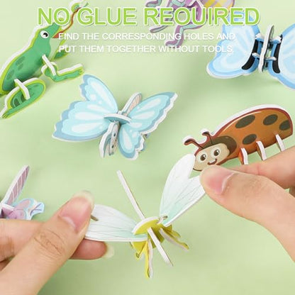 LOMIMOS Educational 3D Cartoon Puzzle,3D Cartoon Jigsaw Creative Learning Model for for Boys & Girls Art DIY Craft Gift Decor (Insect) - style: insect