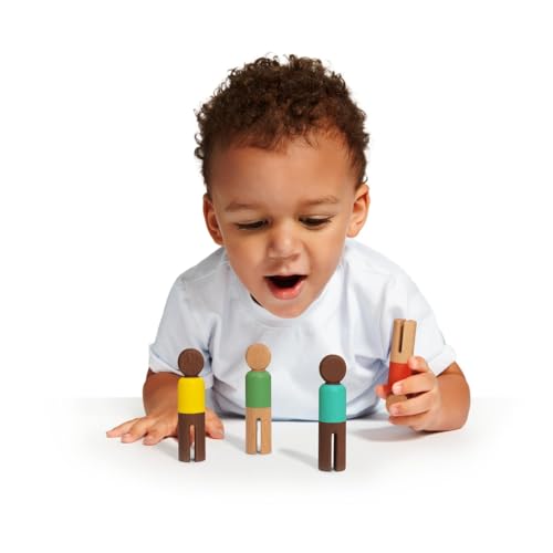 LOVEVERY | The Block Set | Solid Wood Building Blocks and Shapes + Wooden Storage Box, 70 Pieces, 18 Colors, 20+ Activities, Toddler Block Set and Converts into a Pull Car, Ages 12 to 48+ months