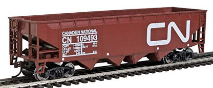 Walthers Trainline Offset Hopper - Ready to Run -- Canadian National (brown, white; Large Logo) HO Scale - style: Canadian National (brown, white; Large Logo)