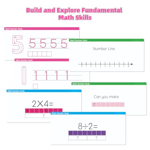 Magnetic Math Number Rods Counting Blocks and Practice Folder Set
