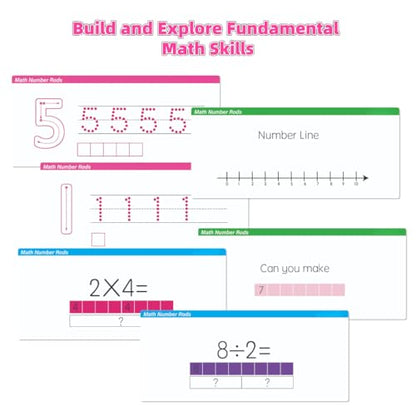Magnetic Math Number Rods Counting Blocks and Practice Folder Set