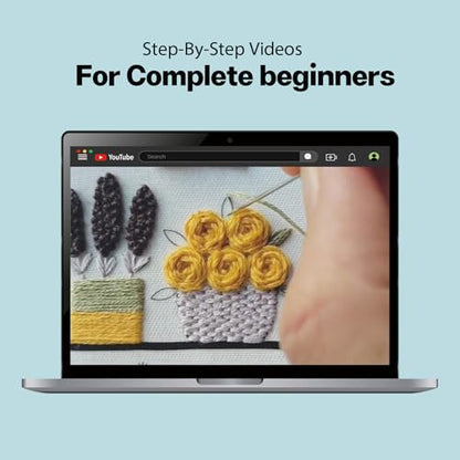 Embroidery Kit for Beginners,Learn 37 Stitches with Instructions & Video - color: 37 Different Stitches