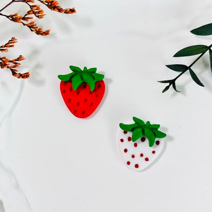 Xaekicr 2 Pcs Strawberry Polymer Clay Cutters Set – Cute Heart Clay Cutters & Texture Molds for Earrings Making, Clay Tools for DIY Polymer Clay Jewelry - color: G color