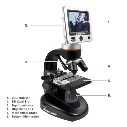 Celestron LCD Digital Microscope II – 3.5" Rotating LCD Touchscreen - style: LCD Digital Micro II