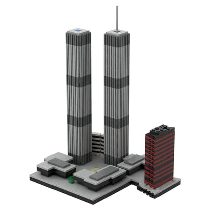 World Trade Center Model (1973-2001) Building Blocks Set, 1/2000 Scale New York City Landmark Architecture, Collectible Building Kit for Adults (982PCS)