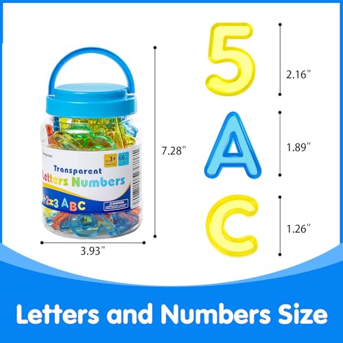 66 Pcs Translucent Letters and Numbers - Light Table Toys - style: Letters and Numbers