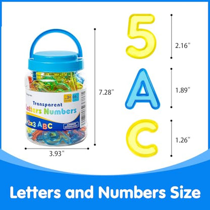 66 Pcs Translucent Letters and Numbers - Light Table Toys - style: Letters and Numbers