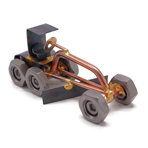 Road Grader Collectible Handmade Metal Art Figurine, Desk Accessories, Trophy, Boss Gift, Home Office Décor, Construction Worker Gift - style: Road Grader
