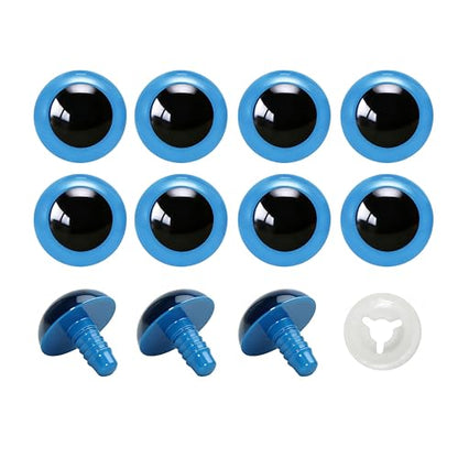 BESTCYC 60pcs 24mm Blue Plastic Safety Eyes Craft Eyes with Washers for Amigurumi Dolls Plush Animals DIY Craft Lovers Doll Makers Crochet Craft Supplies - color: Blue, size: 24mm