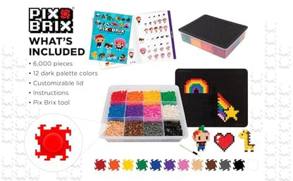 Pix Brix Pixel Puzzle Building Bricks, 6,000 Piece Container, Dark Palette - color: Dark, size: 6000pc