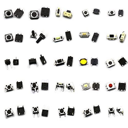 250PCS 25Values Micro Momentary Tactile Switch Assortment Kit