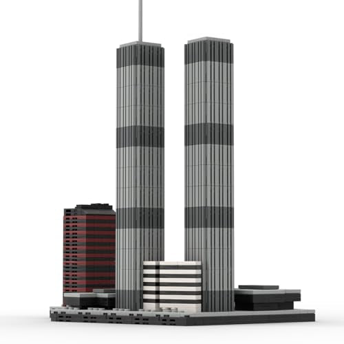 World Trade Center Model (1973-2001) Building Blocks Set, 1/2000 Scale New York City Landmark Architecture, Collectible Building Kit for Adults (982PCS)