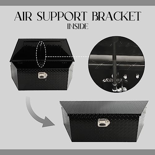 BLACKHORSE-RACING 39" Aluminum Diamond Plate Trailer Tongue Box, Black - color: Black, size: 39"(L) x 16.5"(W) x 12"(H)-Diamond Plate