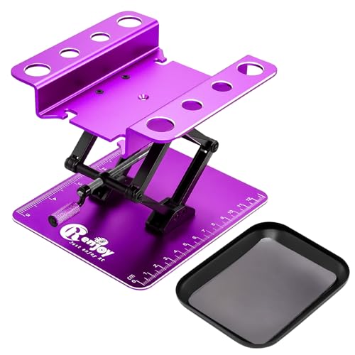 RC Car Work Stand w/Screw Tray for 1/8 1/10 1/12 Scale RC Cars, Purple - color: Purple