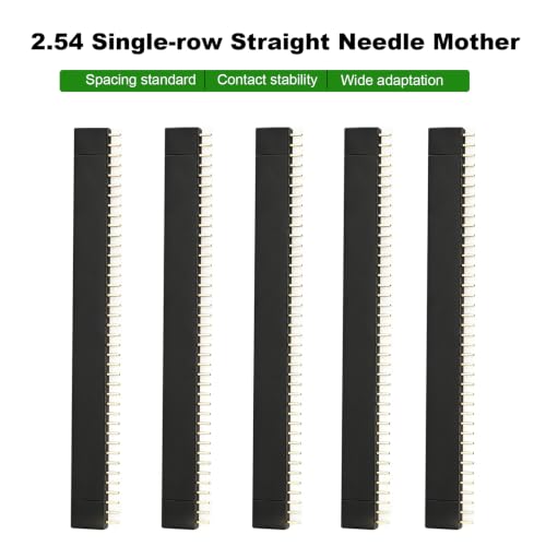 22pcs 2.54mm Male & Female Pin Header Connector, 40Pin, Black, PCB Board Pin Header - size: 22pcs-2.54mm Male & Female Pin Header Connector