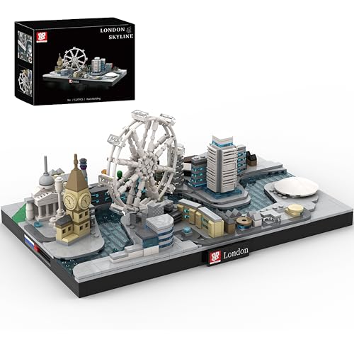 London Skyline Building Sets - London Architecture Building Blocks with Big Ben, London Eye, Tower Bridge - MOC Compatible Building Kit for Adults, Collectible Display Gift 1127 PCS