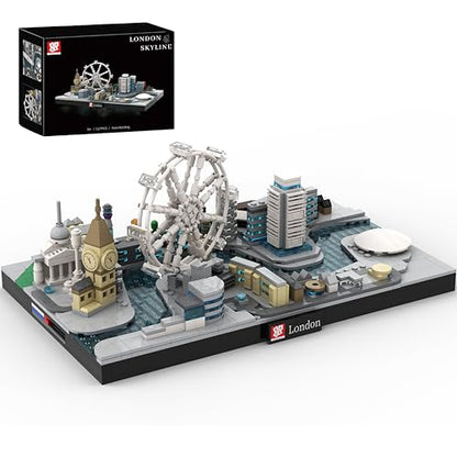 London Skyline Building Sets - London Architecture Building Blocks with Big Ben, London Eye, Tower Bridge - MOC Compatible Building Kit for Adults, Collectible Display Gift 1127 PCS